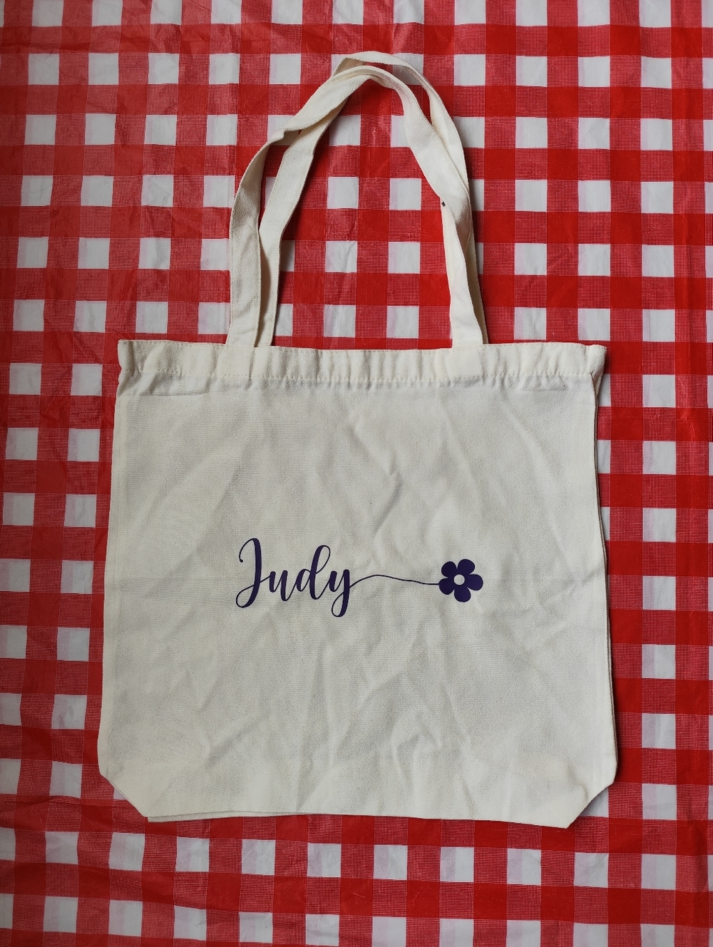3/$25💙Personalized Judy Natural Canvas Tote Bag
